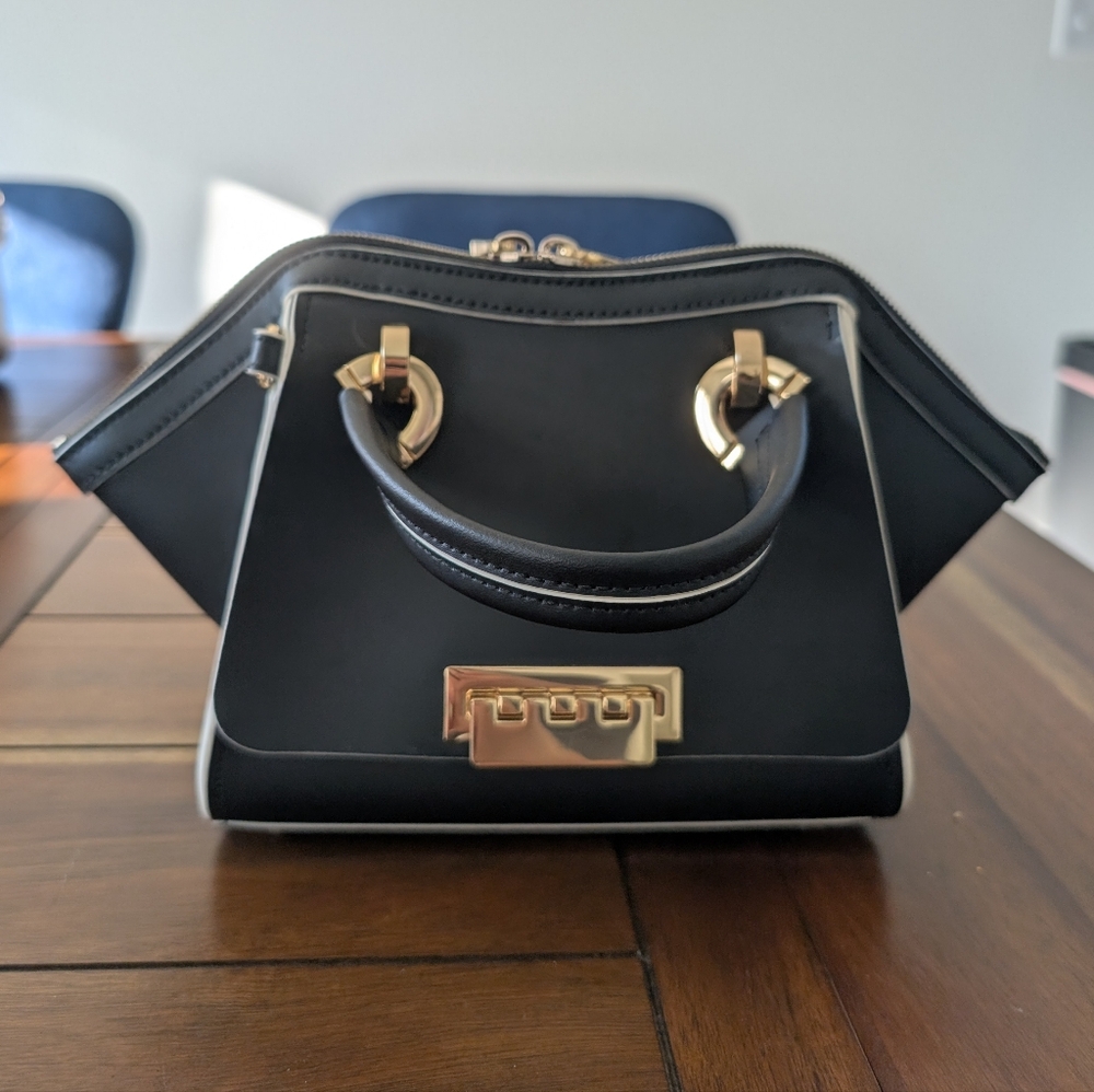 Zac Posen Black and Gold Satchel